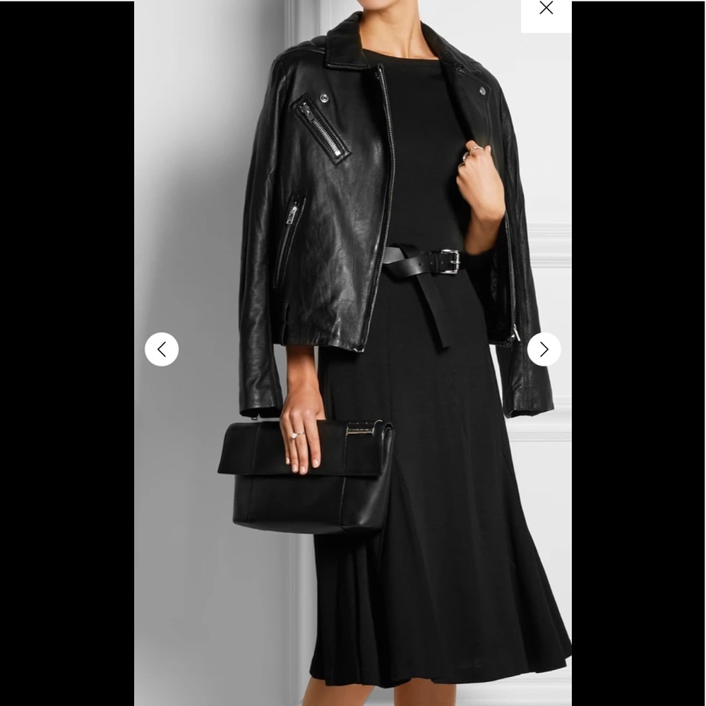 Michael Kors Black Belted Jersey Midi Dress